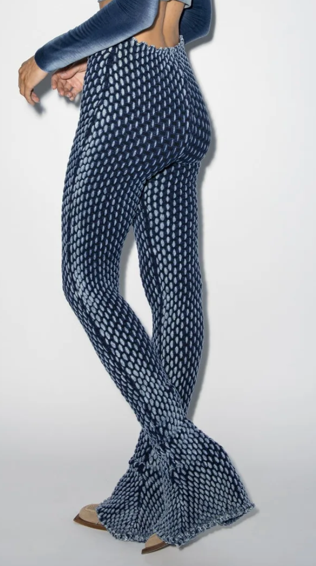 Crocodile Skin Flare Pants