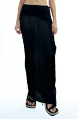 Maxi Drape Linen Skirt