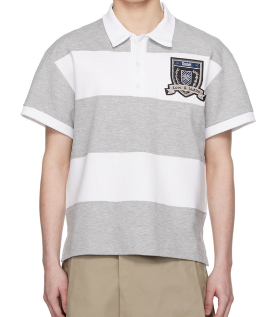 White & Gray Paneled Polo