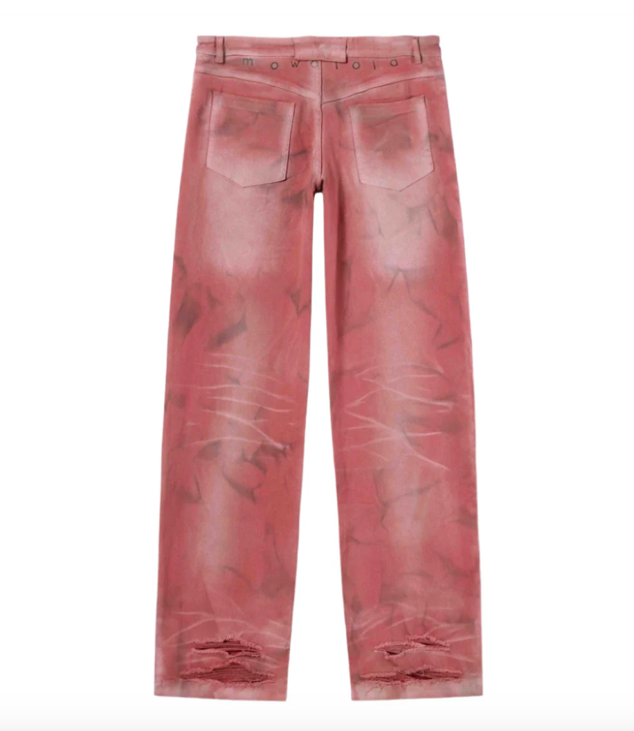 Straight-Leg Dirty Red Jeans