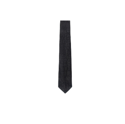 Black Croco Leather Tie