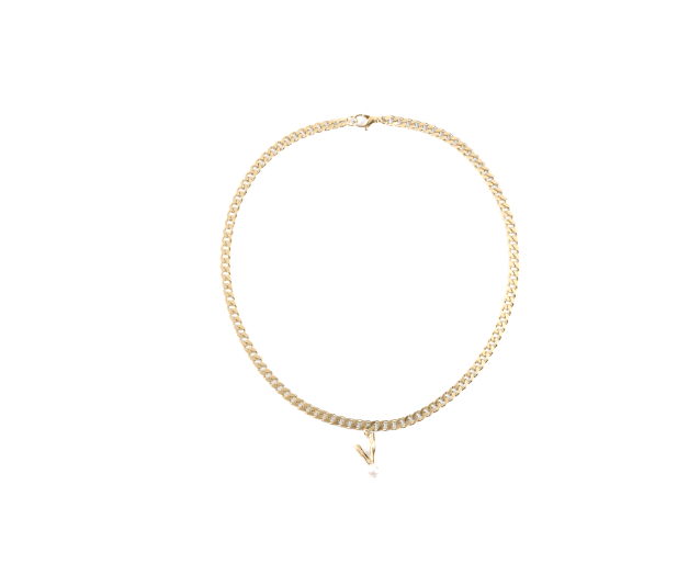 The Cuban V Chain in Yellow Gold