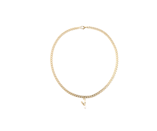 The Cuban V Chain in Yellow Gold