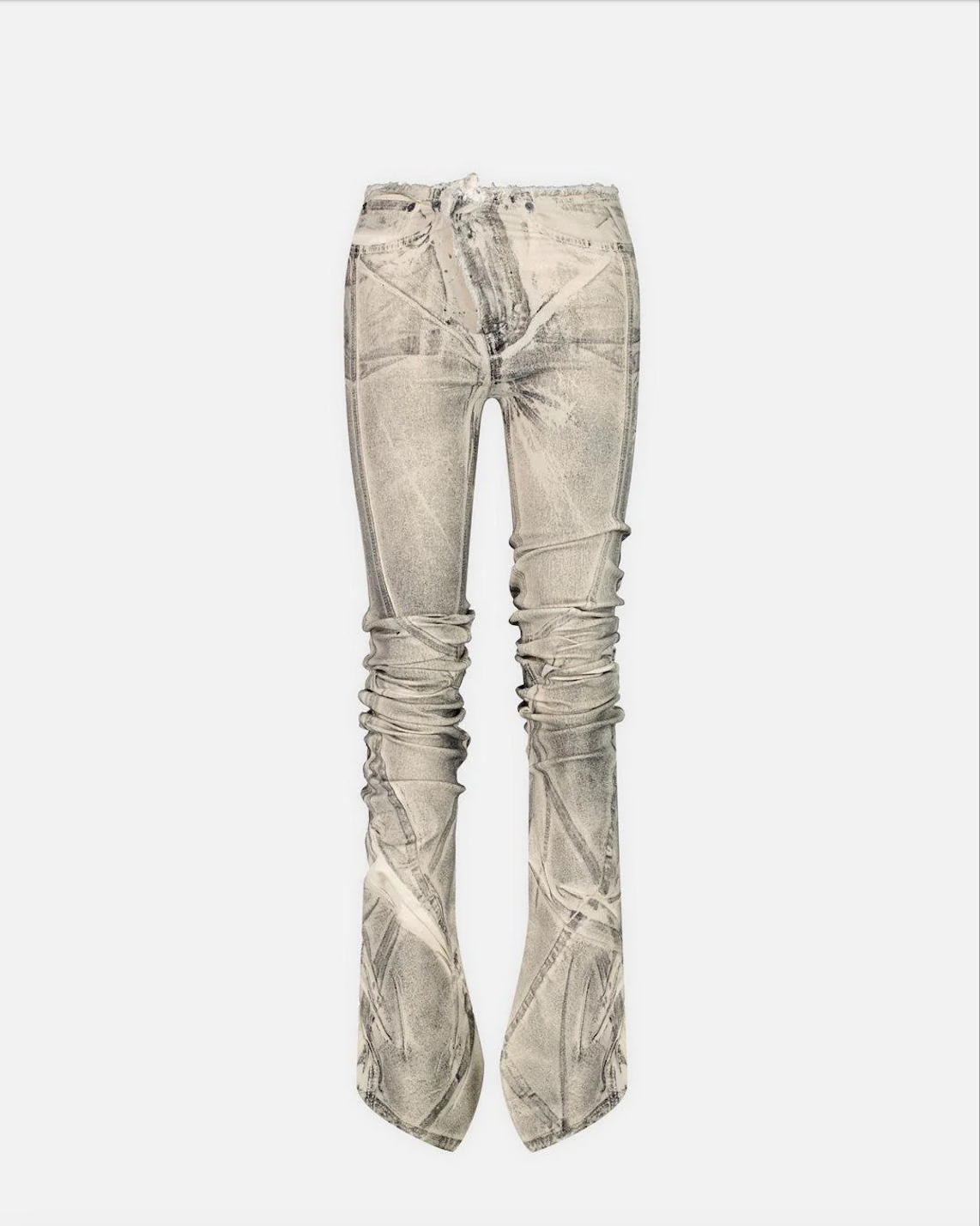 Raw Edge Drape Denim Pants