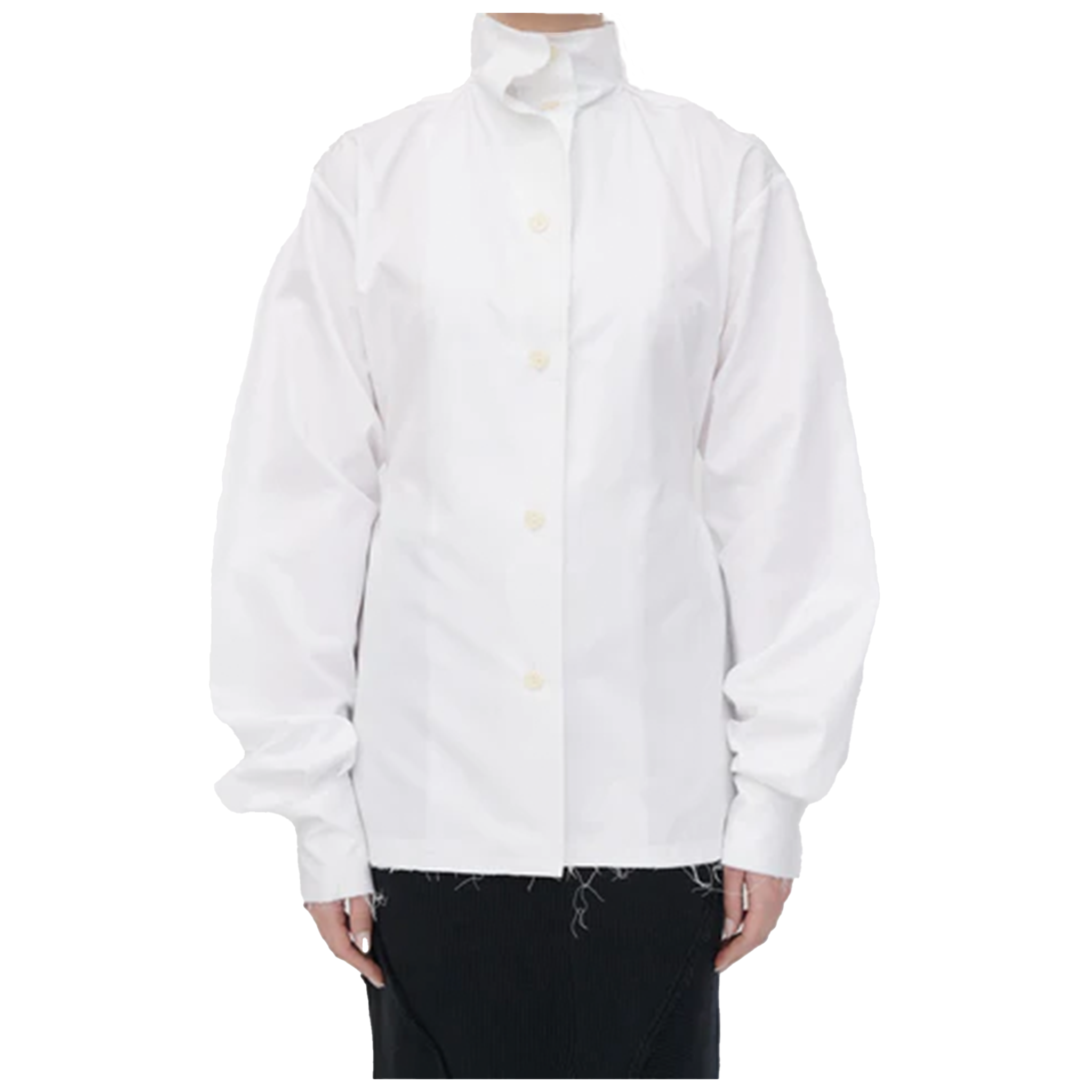 White Pinched Waist Shirt