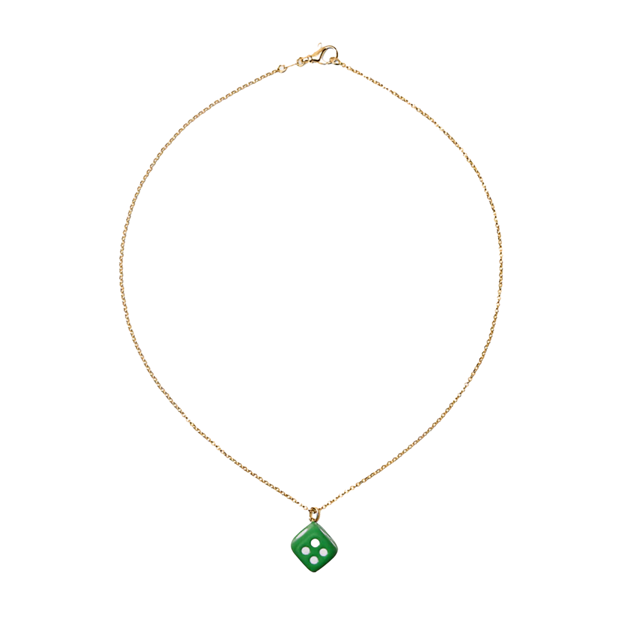The Dice Pendant Chain in Yellow Gold