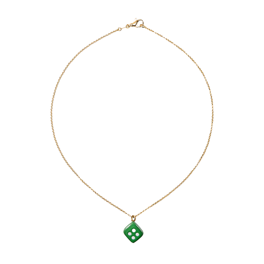 The Dice Pendant Chain in Yellow Gold