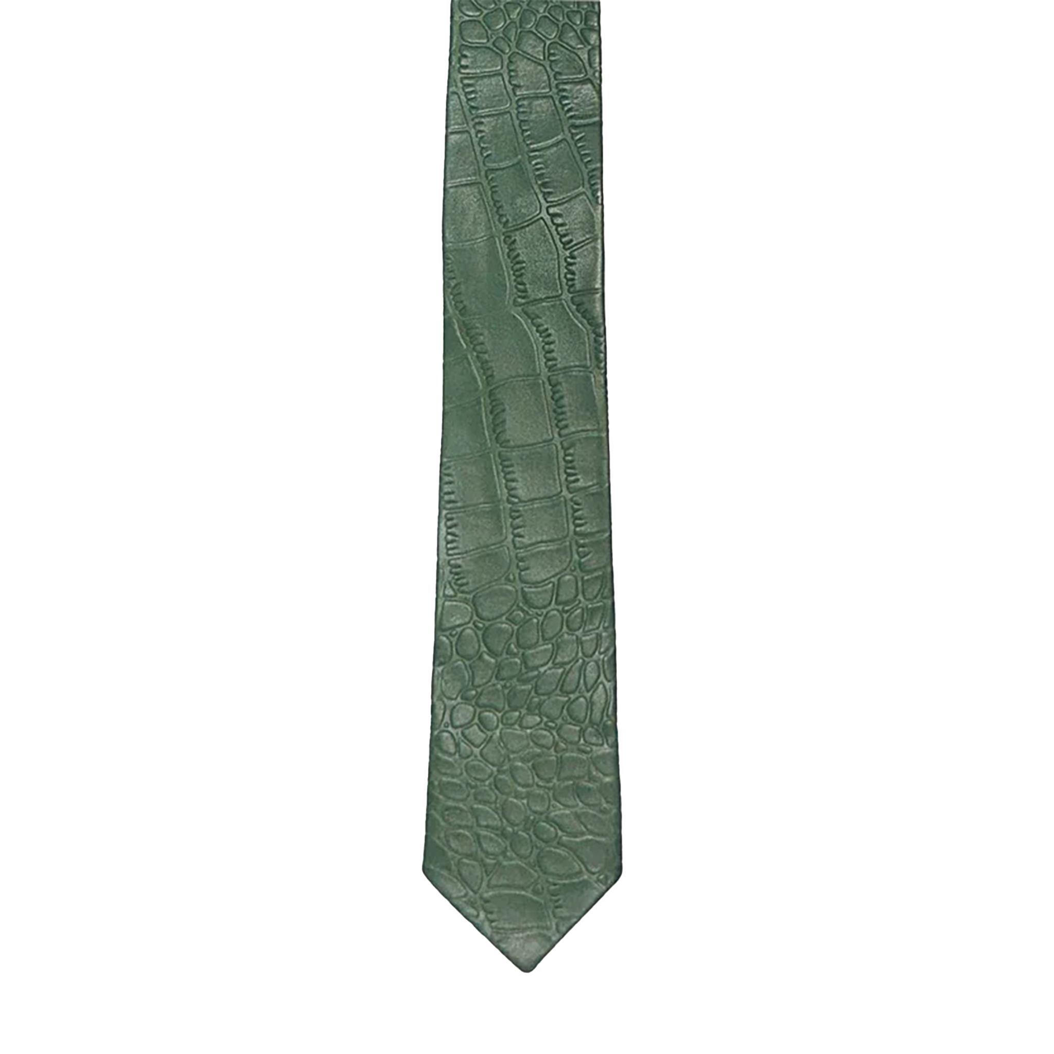 Green Croco Leather Tie
