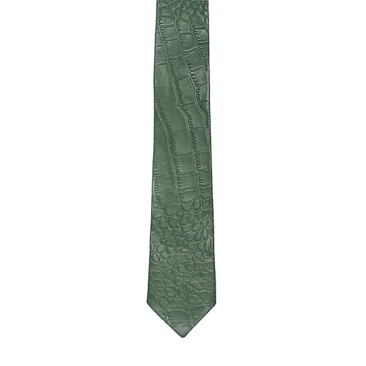 Green Croco Leather Tie