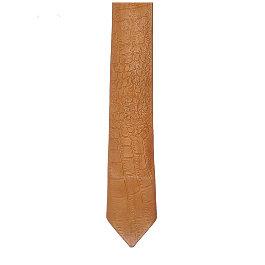 Tan Croco Leather Tie