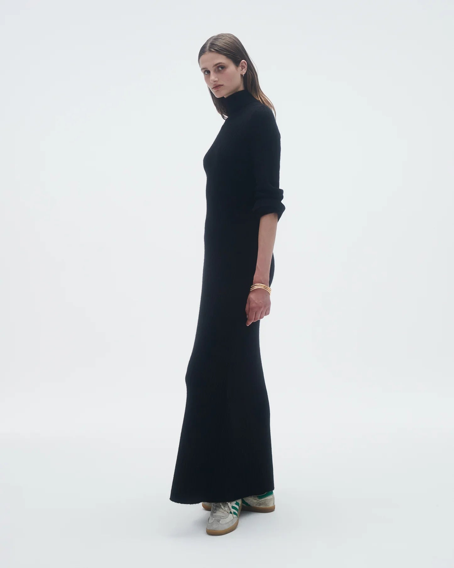 Wide Rib Turtleneck Dress