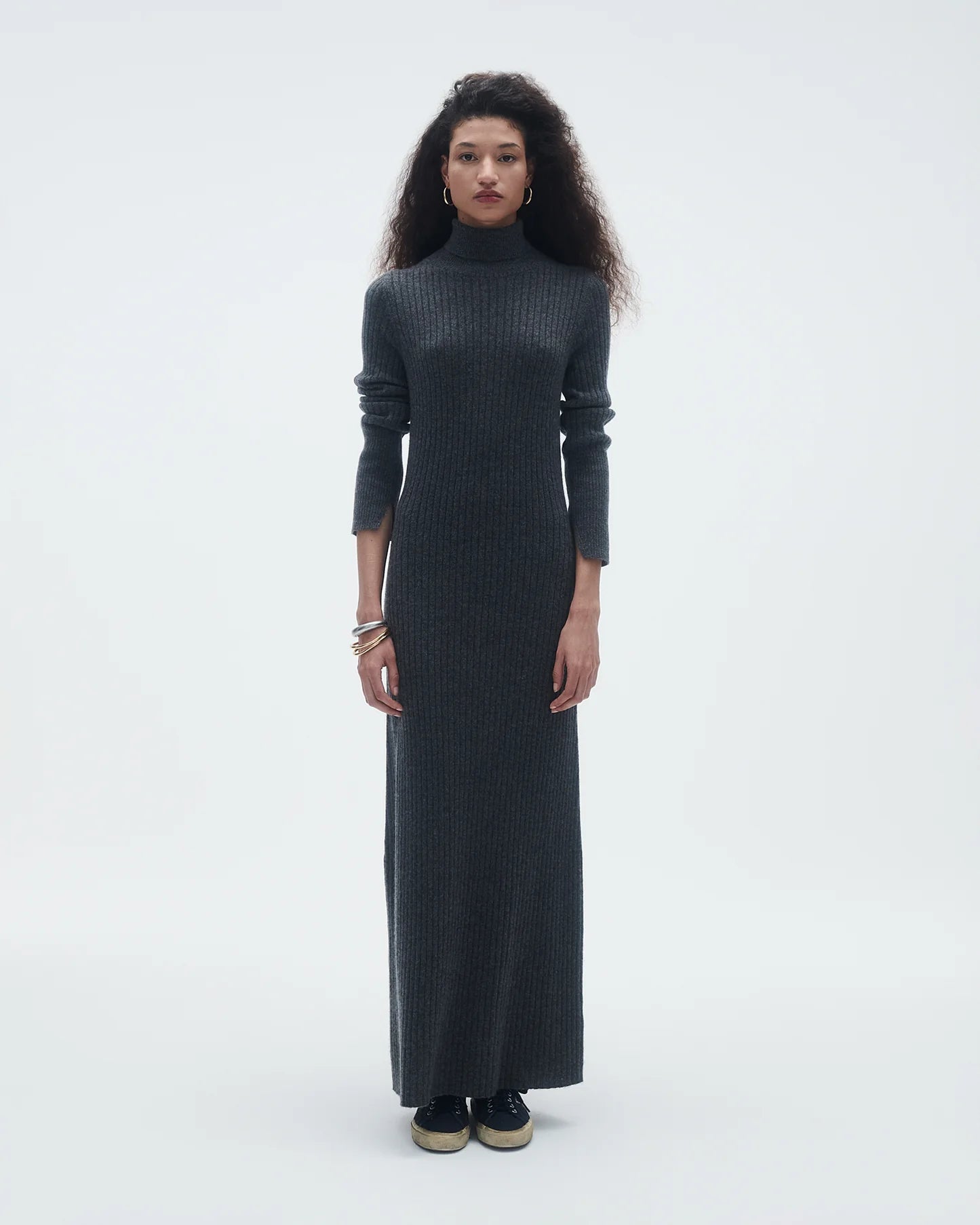 Wide Rib Turtleneck Dress