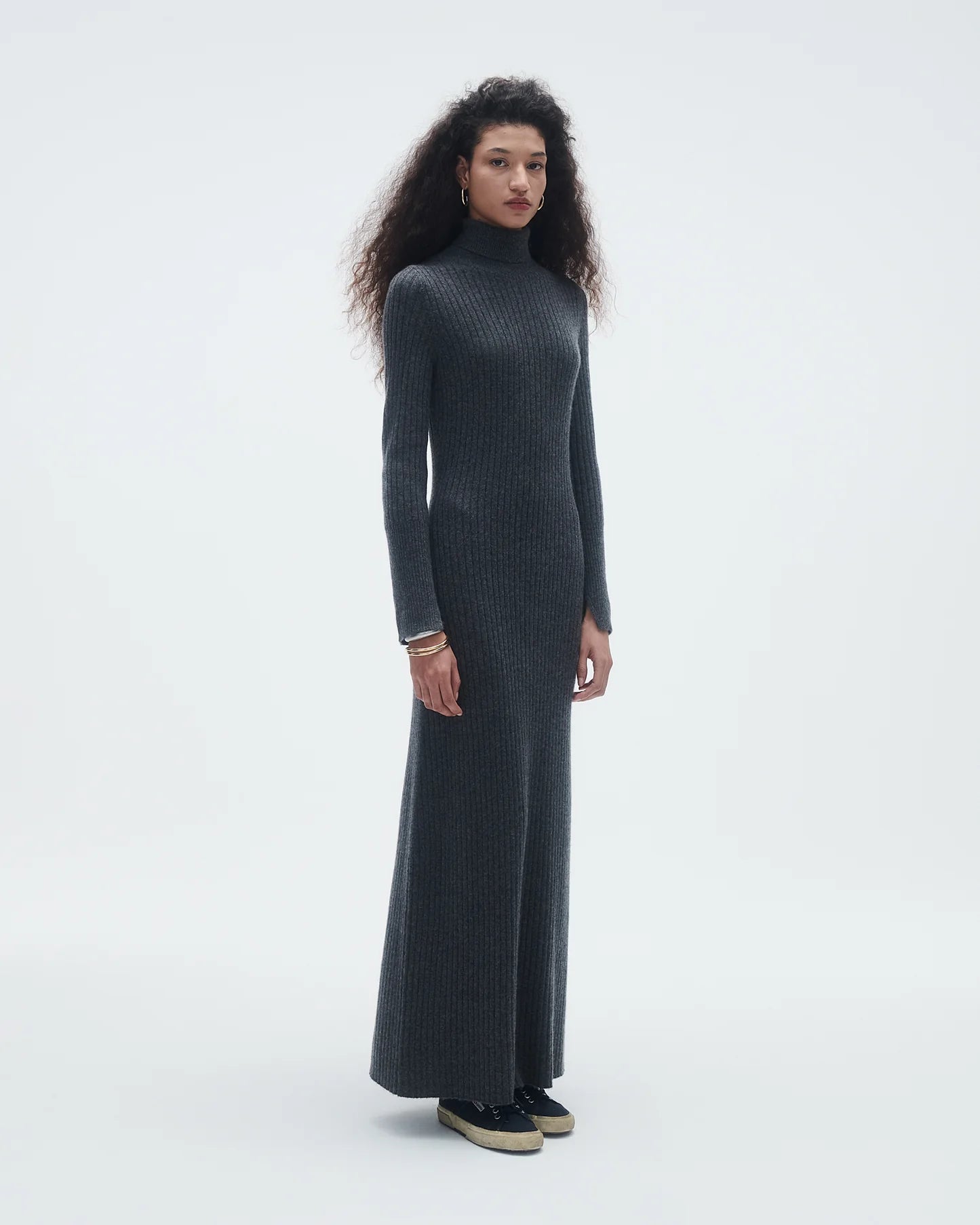 Wide Rib Turtleneck Dress