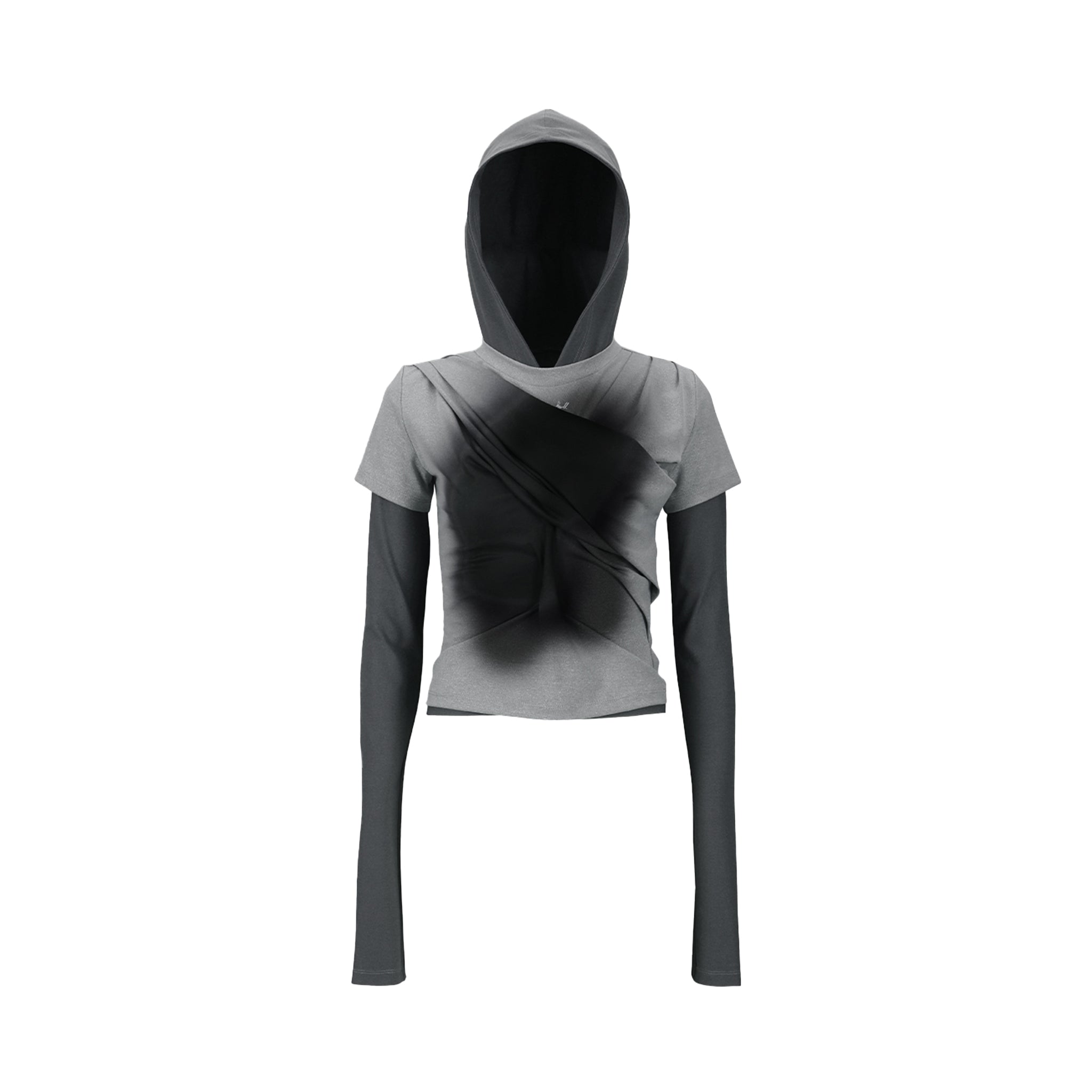 Gathered Hoodie Jersey Top