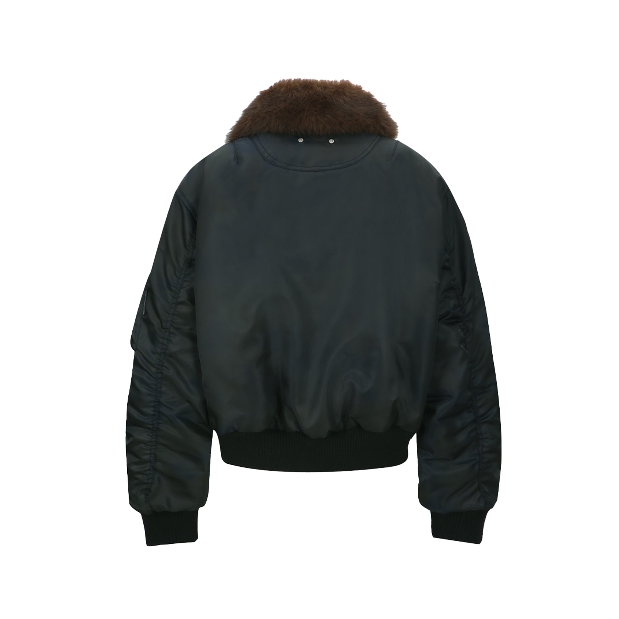 Fur Collar Leather Patch MA-1 Bomber