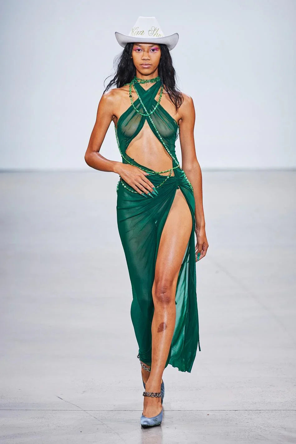 Mesh Wrap Gown