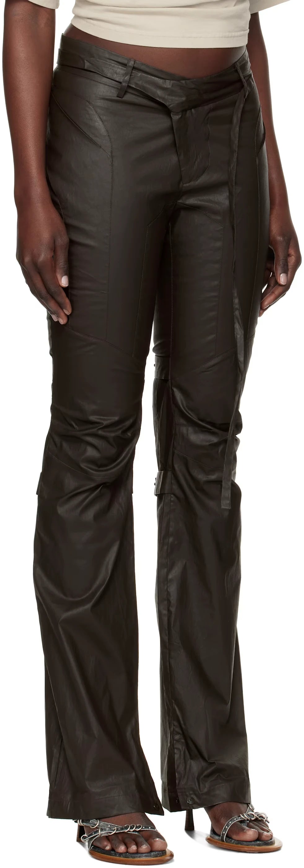 Deconstructed Flared Pants