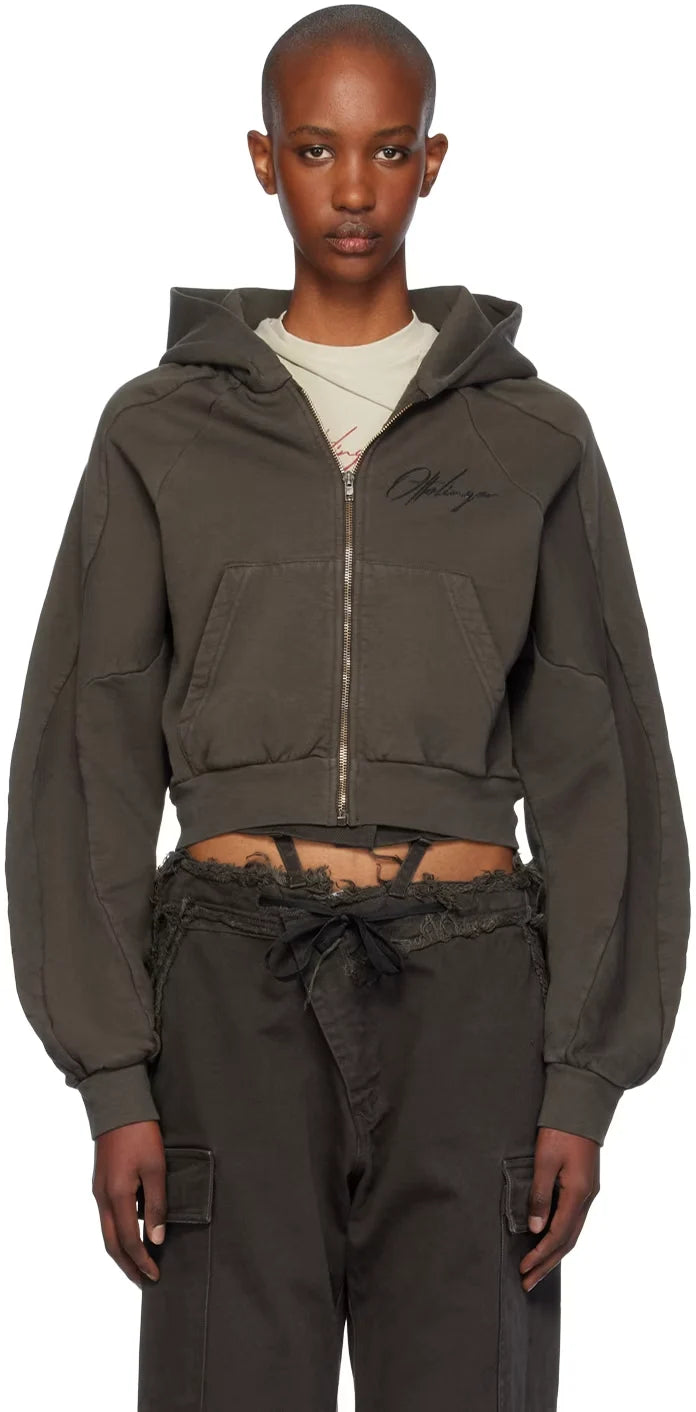 Multiline Zip Up Hoodie
