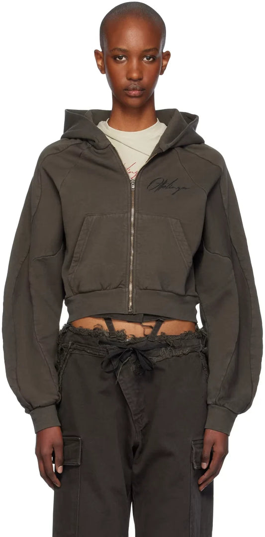 Multiline Zip Up Hoodie