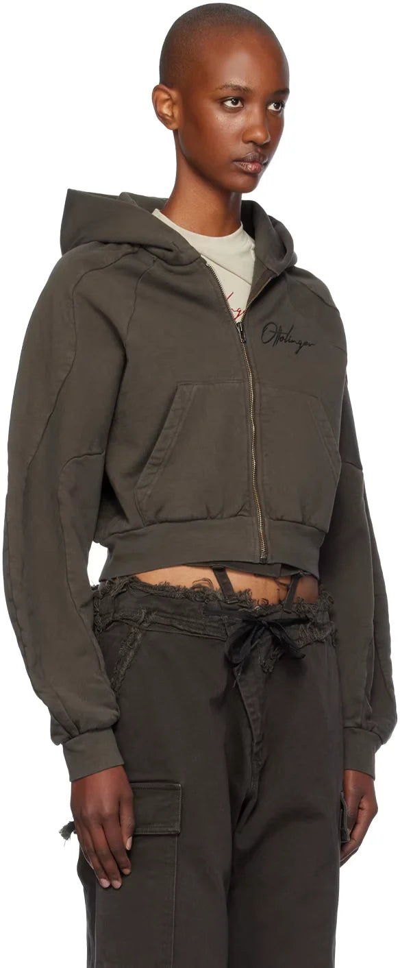 Multiline Zip Up Hoodie