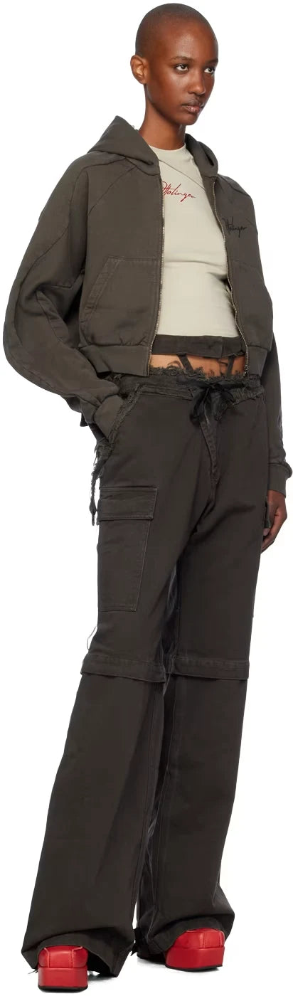 Multiline Zip Up Hoodie