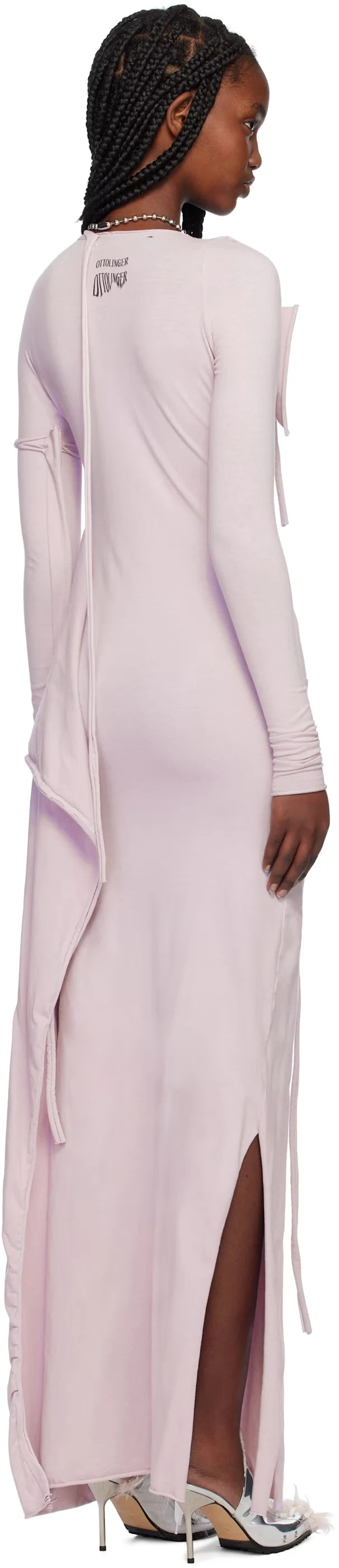 Distressed Longsleeve Maxi Dress
