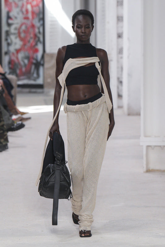 Deconstructed Black Halter Top