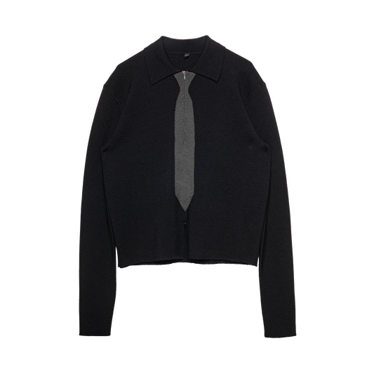 Black Knitted Uniform Polo