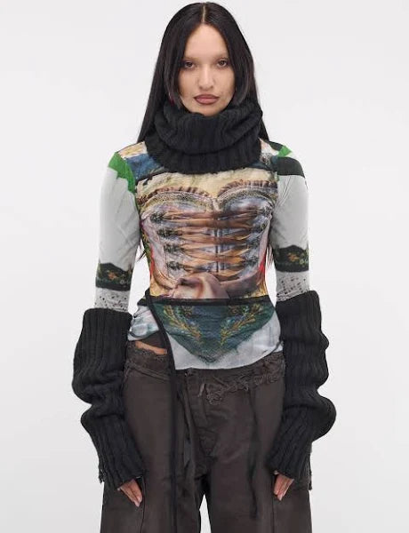 Mesh Longsleeve Turtleneck